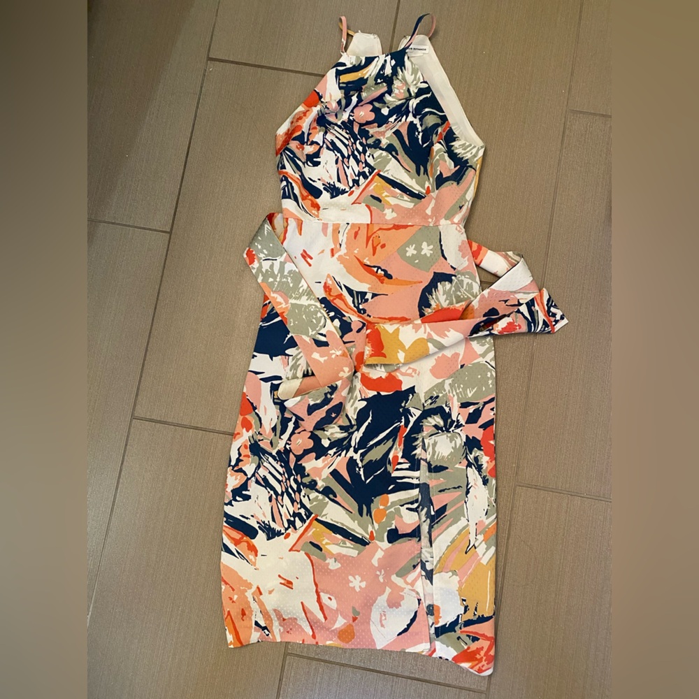Club Monaco Scharpettah floral print halter dress, size 00